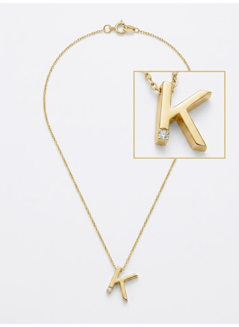 The Intermix Gems Gold Letter 'K' Pendant Necklace 18K - Image 4