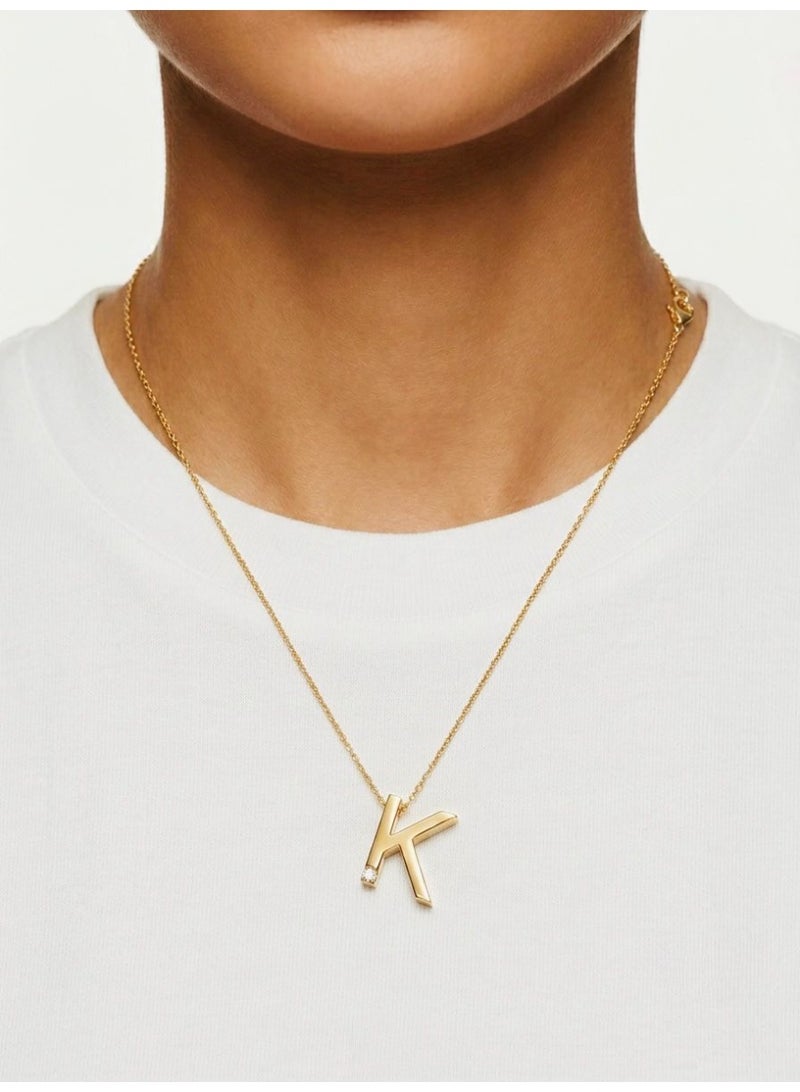 The Intermix Gems Gold Letter 'K' Pendant Necklace 18K - Image 3