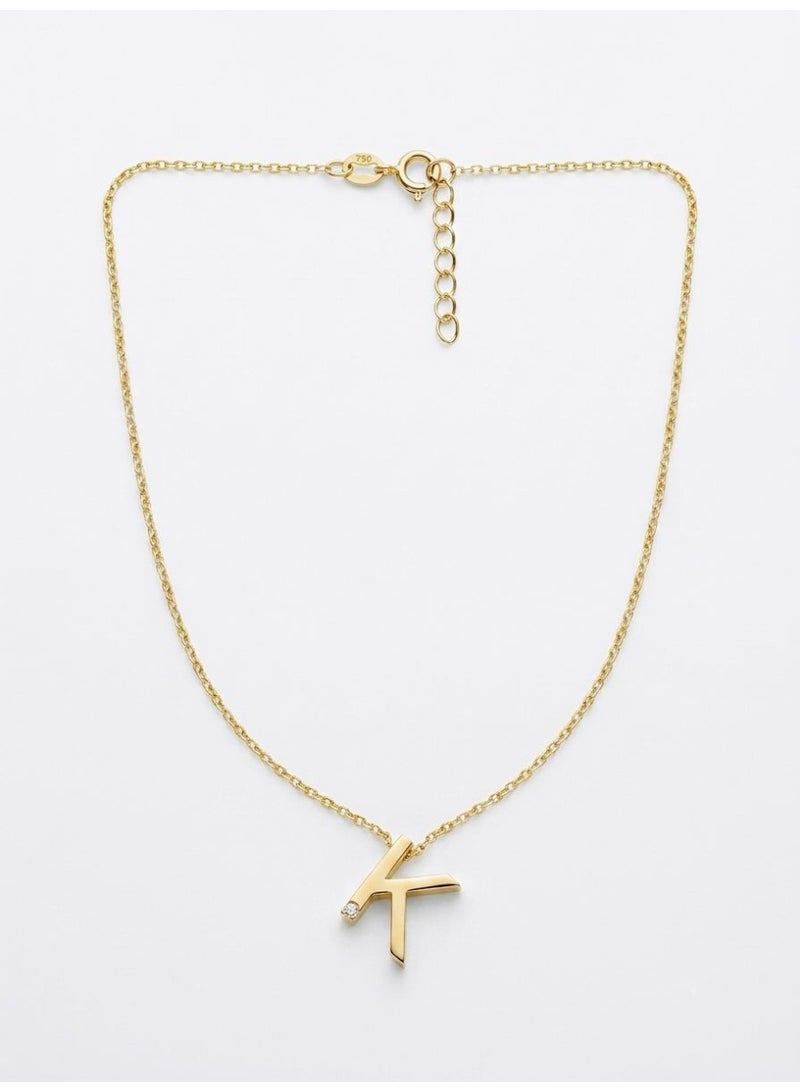 The Intermix Gems Gold Letter 'K' Pendant Necklace 18K - Image 1