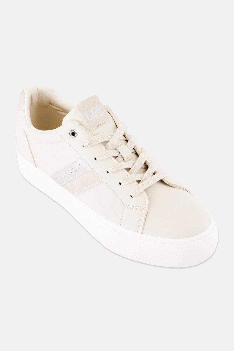LEE Women Layla Lace Up Casual Shoes, Beige - Image 1