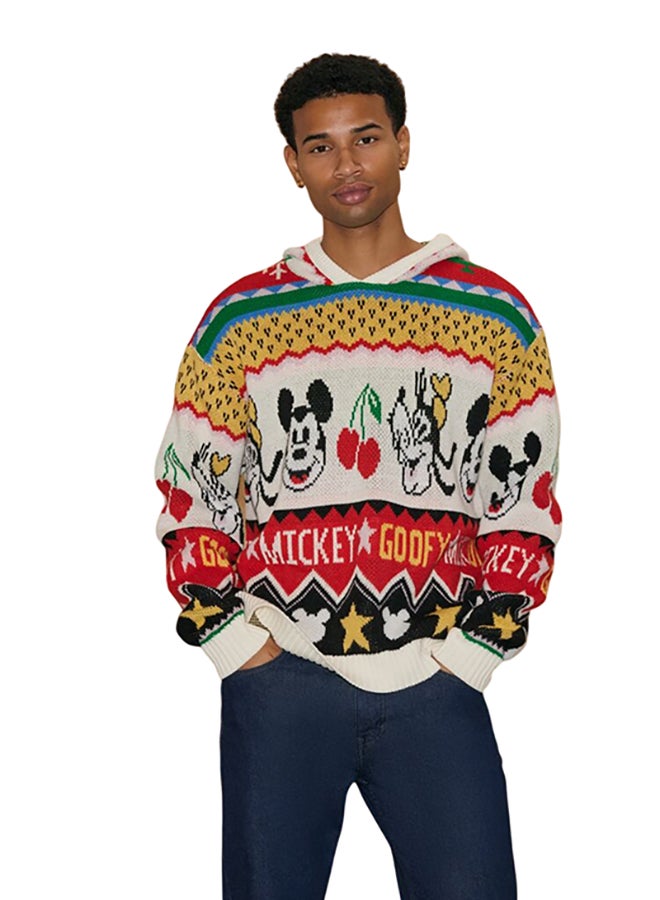 FOREVER 21 Disney Mickey & Goofy Hooded Sweater  - Image 1