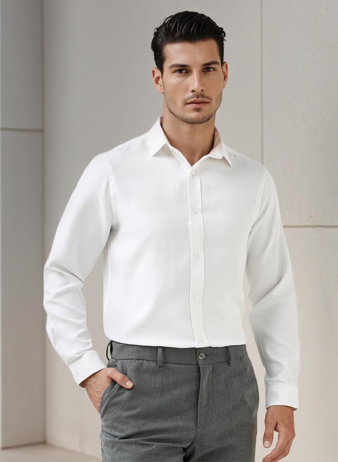 سبلاش فيڤ قميص رسمي بقصة عادية بنسيج دوبي - Image 1