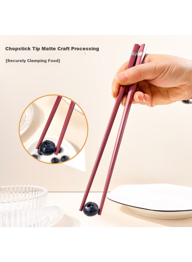 Pick up paintings Shi Hua New Chinese Style Alloy Chopsticks Set Of 5 Pairs For Home Use, Anti-slip, Heat-resistant, Separate Chopsticks For Dividing Food, Tableware Set - Image 4
