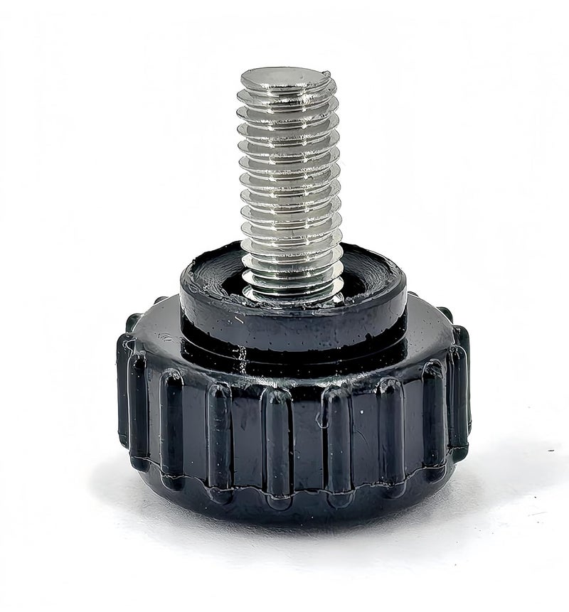 heyday M5x10mm 304 Stainless Steel Threaded Knurled Thumbscrew Screw on Knobs Grips Black Round Clamping Screw, Black(20 Pcs) - Image 3