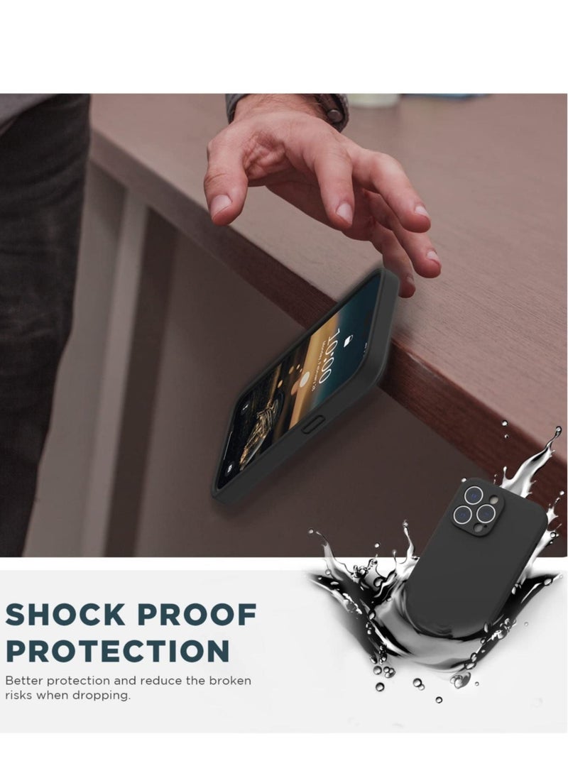 Raxoom Designed for iPhone 14 Pro Max Case with Screen Protector, (with Camera Protection + Soft Microfiber Lining) Liquid Silicone Phone Case, Black - Image 2