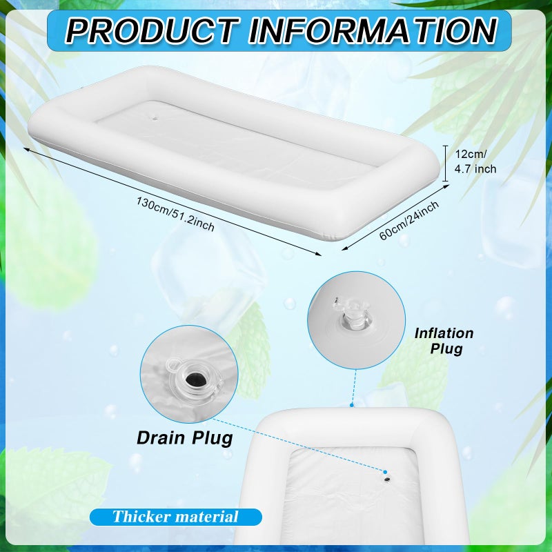Leitee Inflatable Serving Bar with Drain Plug 52 x 24 x 5'' Inflatable Ice Serving Buffet Bar for Party Food Cooler Buffet Drink(White,Basic Style) - Image 2