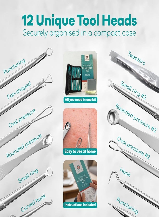 Medi Grade Blackhead Remover Kit with Oil Control Blotting Paper [50 Sheets] - Stainless Steel Pimple Popper, Blackhead Extraction Kit Including Spot Poppers, Whitehead & Blackhead Extractors - Image 3