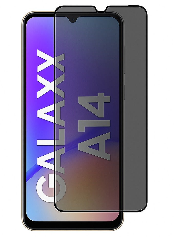 Original Privacy Screen Protector for Samsung Galaxy A14 – Anti-Static Tempered Glass with ESD Privacy, 9H Hardness, Anti-Peep, Dust-Proof, Super Smooth Touch - Image 1