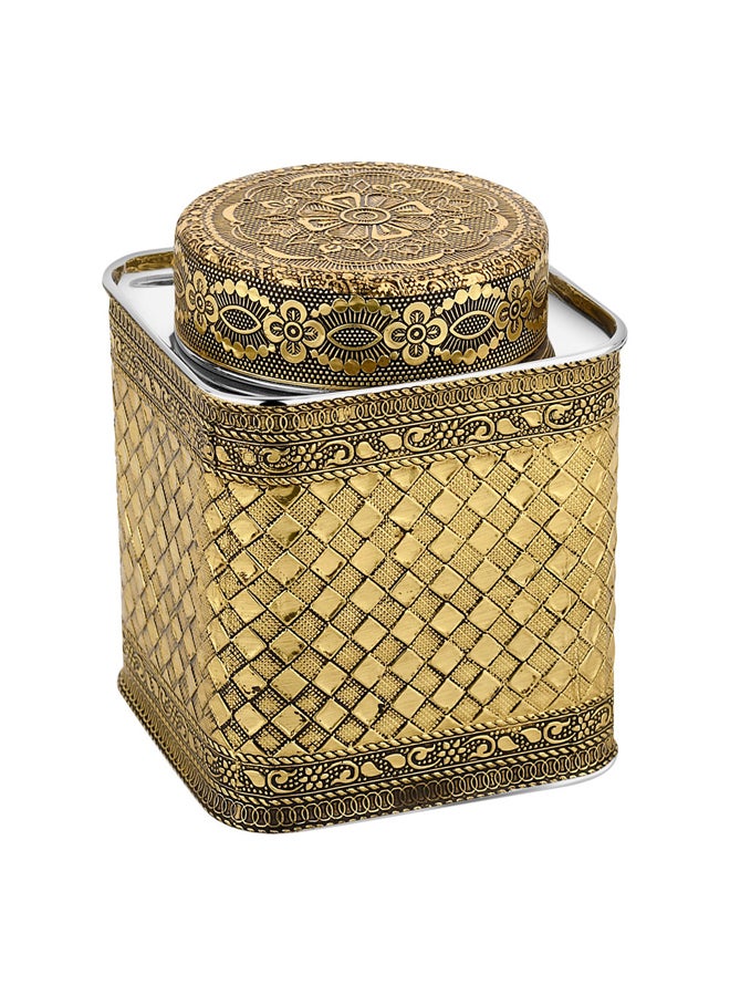 AL SANIDI Indian Stainless steel Spices storage, Tea, coffee and sugar storage for trips, Gold, 1 - Image 1