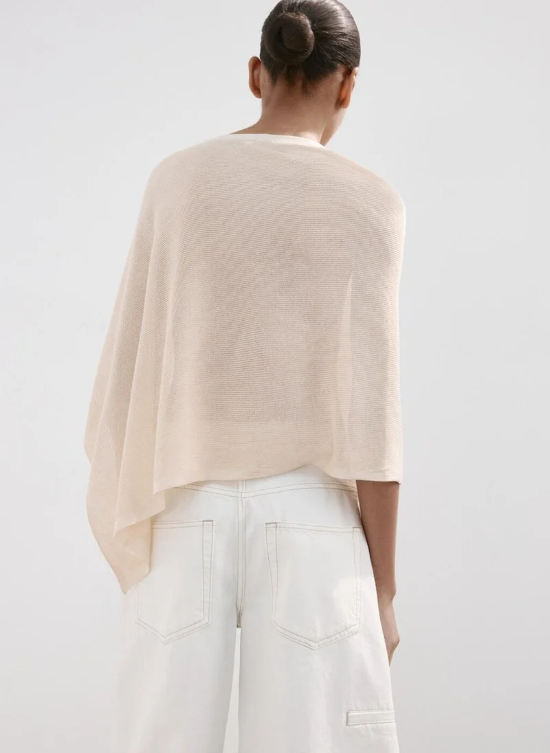 مانجو Asymmetrical knitted cape