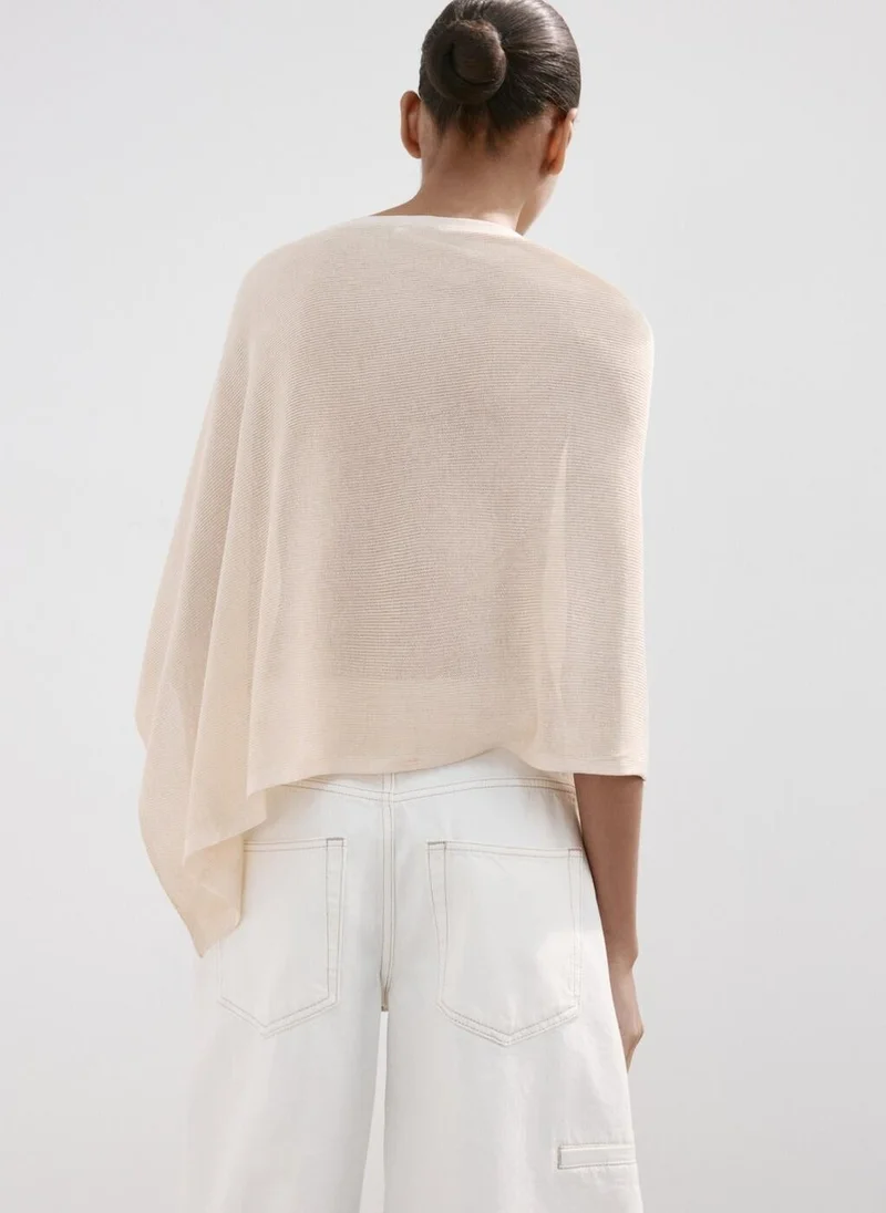 مانجو Asymmetrical knitted cape