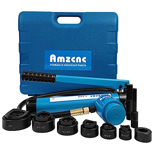 AMZCNC Hydraulic Knockout Punch Electrical Conduit Hole Cutter Set KO Tool Kit 1/2 to 2 inch (8T(1/2"-2")), Alloy Steel - Image 5