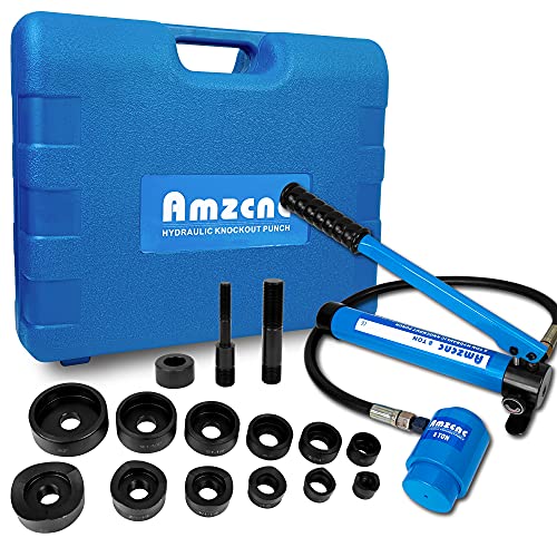 AMZCNC Hydraulic Knockout Punch Electrical Conduit Hole Cutter Set KO Tool Kit 1/2 to 2 inch (8T(1/2"-2")), Alloy Steel - Image 1