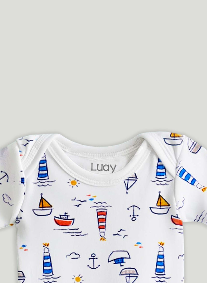 LUAY 100% Bamboo  Based Onesies | Sleepsuits| Night Suits|Jumpsuit | Wondersuit for Baby Boys & Baby Girls, New-Born, infants,Toddlers_ Including Vibrant Pattren & Colors Create festive look  - Image 4
