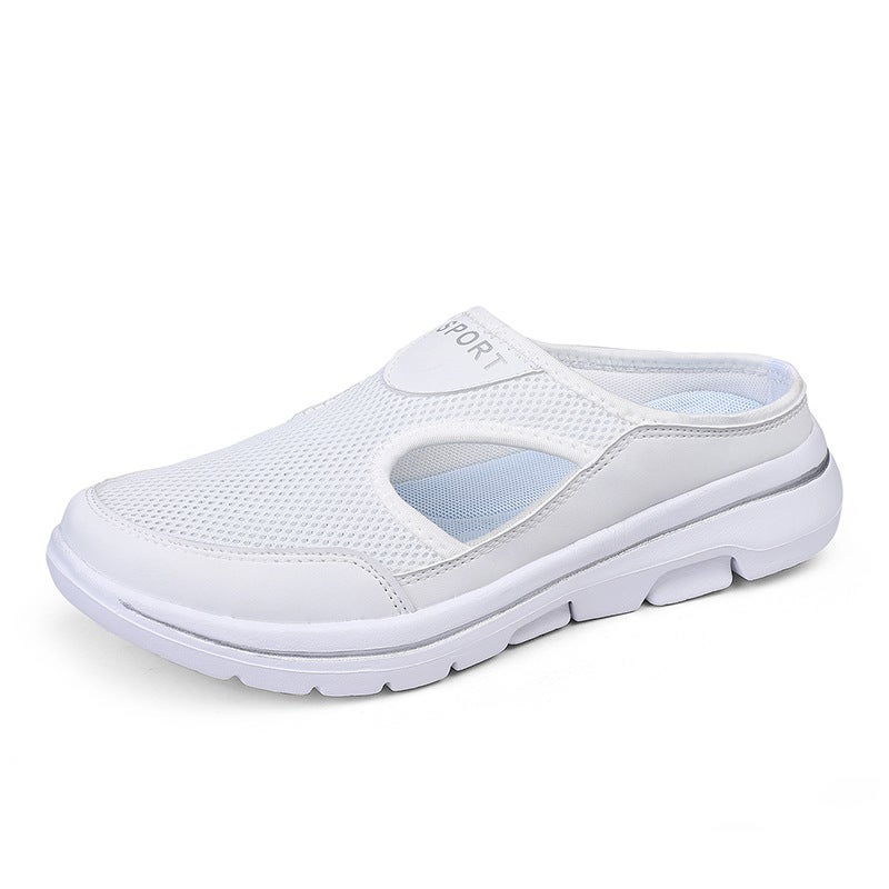 2024 Large Size Casual Shoes One Piece Drop Shipping Half Slippers Women'S Shoes Flats Men'S Slip-On Sandals Mesh Half Slippers - Image 1
