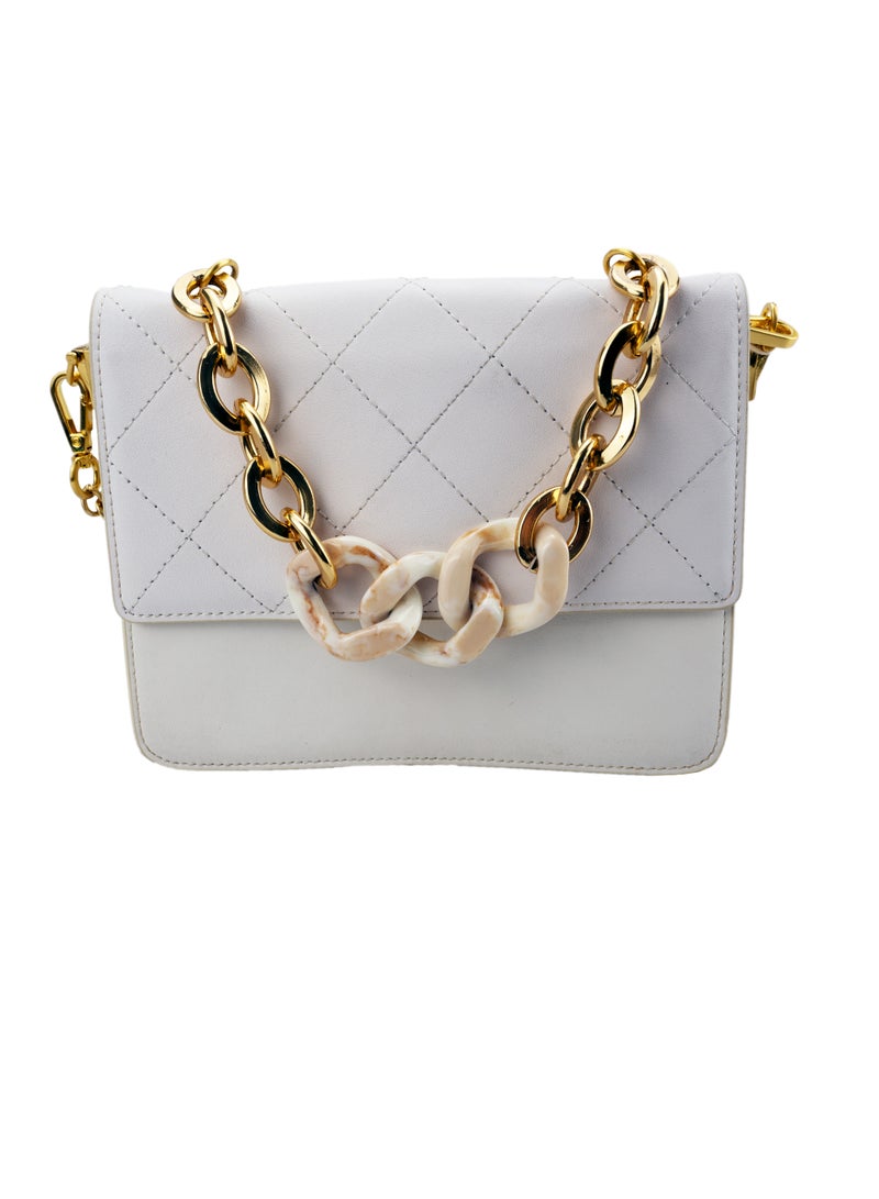 Embroidered Thread Rhombus Bag Chain Crossbody Bag Women for Evening Party and Casual Gathering  - Image 1