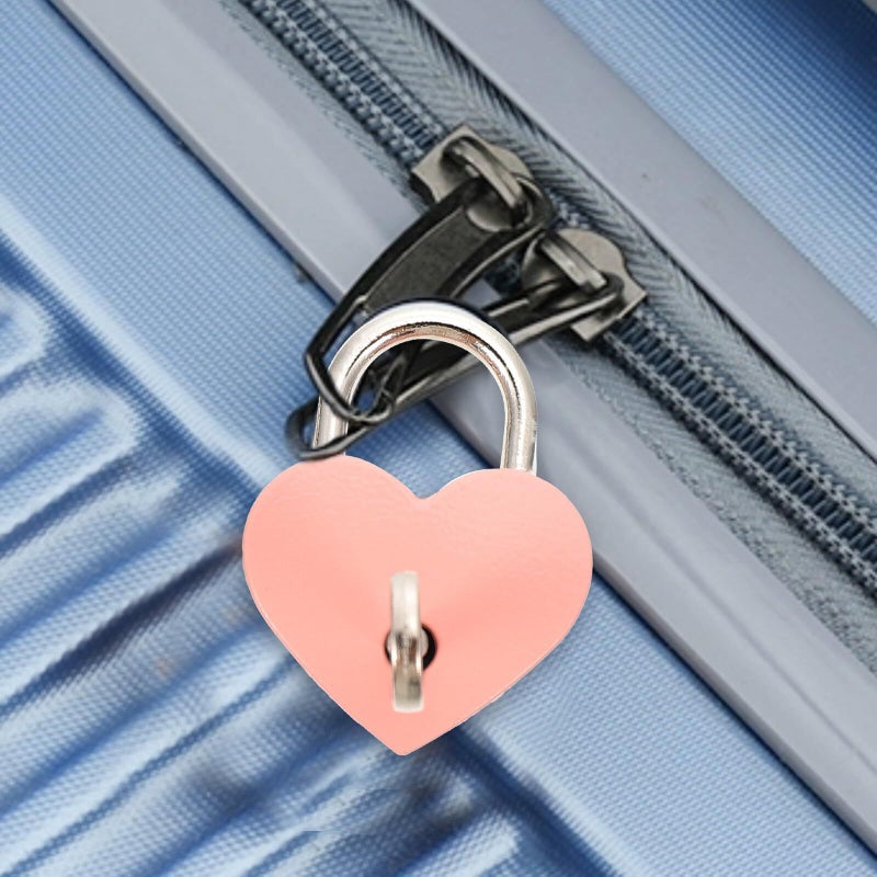 Heart Shaped Mini Padlocks With Keys 2pcs Set Small Large Luggage Lock for Suitcase Travel - Image 4