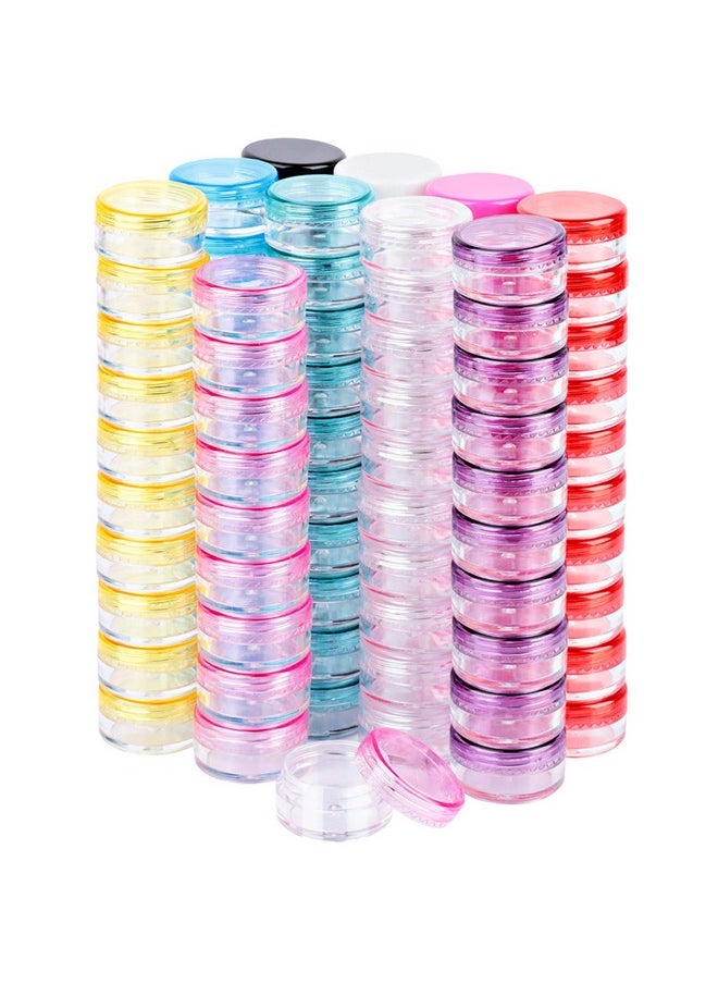 HNYYZL - Sample Container,5 Gram Empty Plastic Cosmetic Pot Jars For Eye Shadow Nails Powder Jewelry Cosmetic Lip Balm Lip Gloss Cream Lotion(10 Colors, 100 Pcs) - Image 1