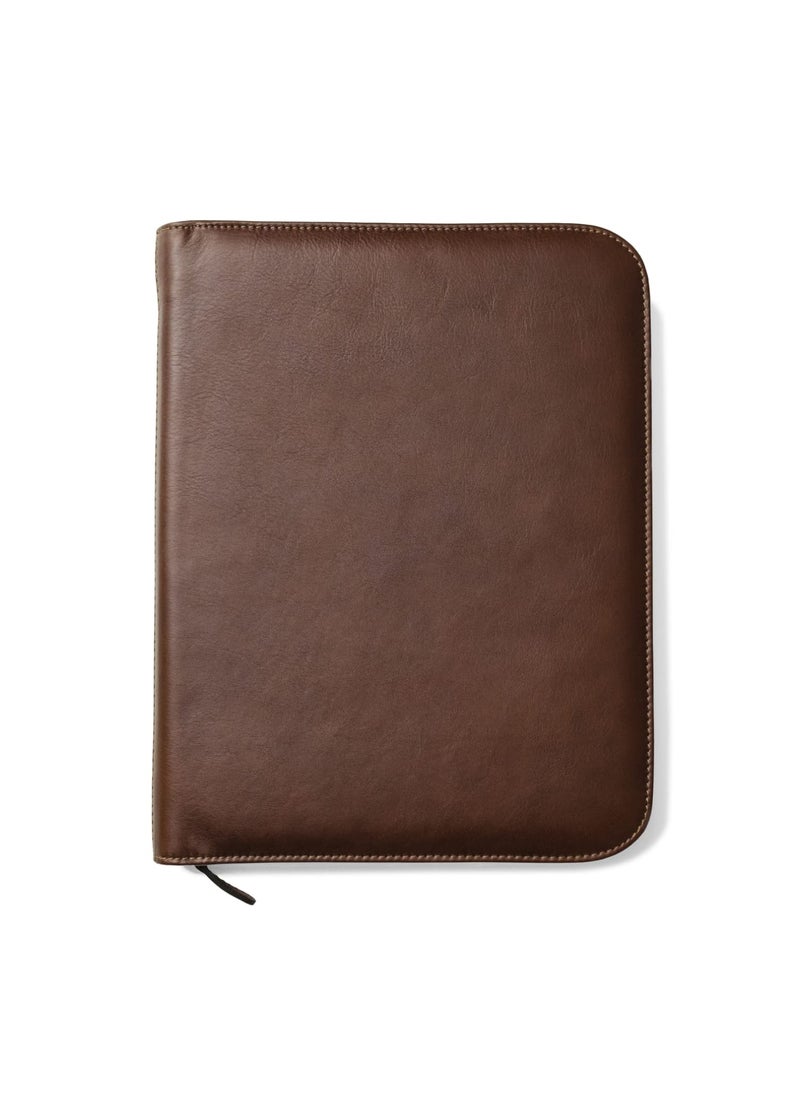 Maruse Premium Maruse Leather Portfolio Padfolio - Executive Folio for Men and Women with Zipper, Folio Document Organizer, Laptop Sleeve, iPad Case and Folder - Made in Italy, Black  - Image 1