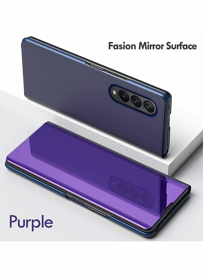 Y&D Excefore Case for Samsung Z Fold 3 Cover, Plating Mirror Makeup Phone Flip Shockproof Cover  - Image 2