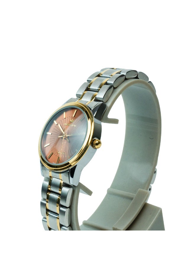 IMPERIAL Men's 2 Tone Silver & Rose Gold Stainless Steel Watch, Brown Dial, Y121 Movement, Butterfly Clasp, 3ATM Watch for Men | IMP.GD6638L4469 - Image 2