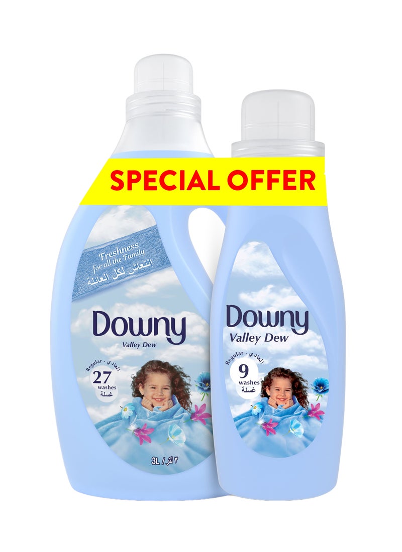 Downy Regular Fabric Softener Valley Dew 3L+1L - Image 1