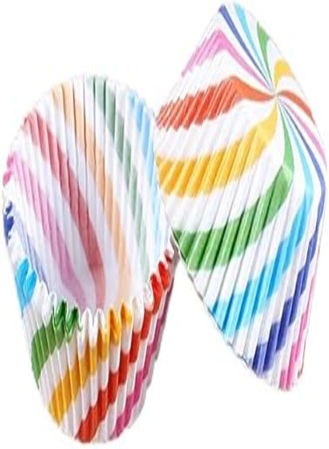 Colorful Party Paper Cake Mold Liners - 100 Pieces