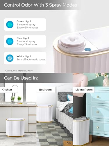 UMAI 4L Steel Dustbin with Lid For Kitchen, Bathroom, Office | 19cm Automatic Smart Sensor | Hands Free Access | Garbage Bin - White - Image 4