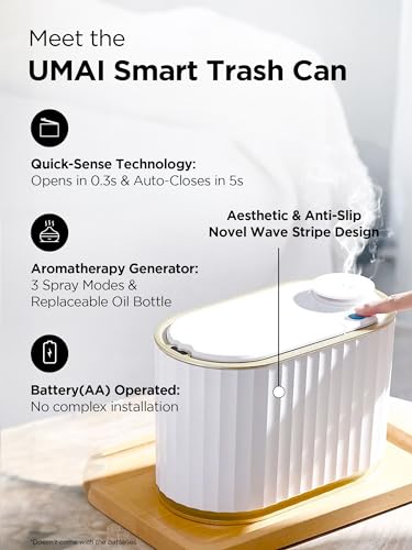UMAI 4L Steel Dustbin with Lid For Kitchen, Bathroom, Office | 19cm Automatic Smart Sensor | Hands Free Access | Garbage Bin - White - Image 3