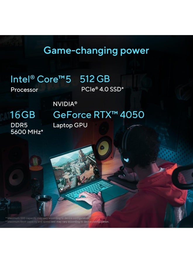 ASUS Gaming V16 V3607VU-RP092 Gaming Laptop, Intel Core 5 210H Processor, 16GB DDR5 RAM, 512GB PCIe 4.0 SSD, NVIDIA GeForce RTX 4050 6GB GDDR6, 16" WUXGA 144Hz Display, RGB Backlit Keyboard, Window 11, Black English black - Image 2