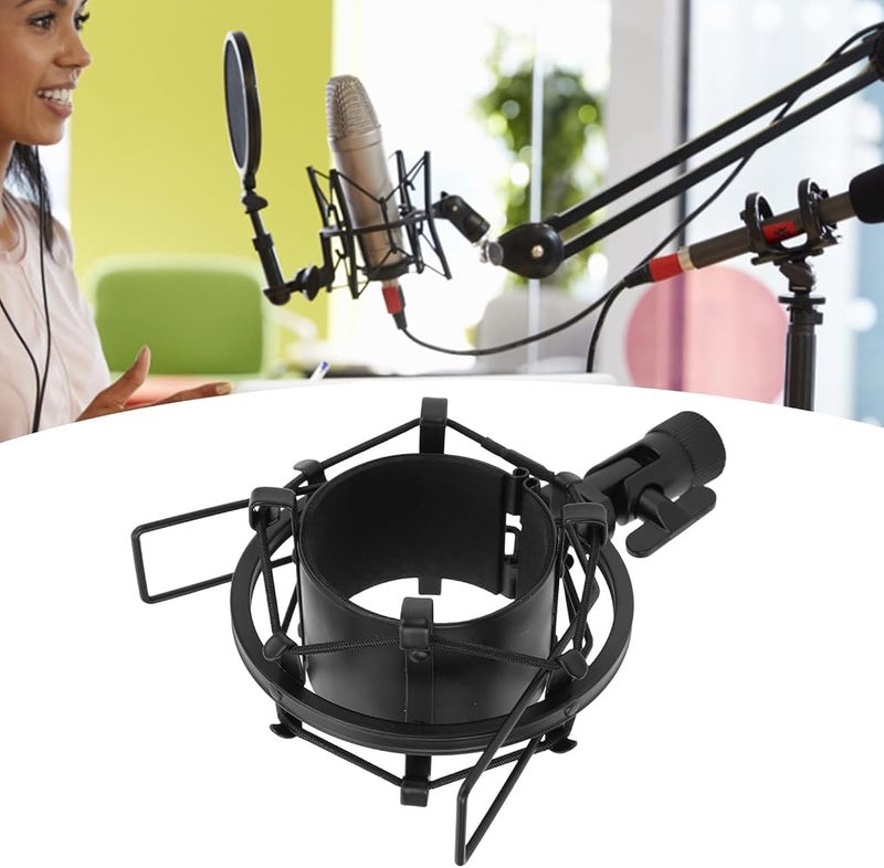 Ashata Anti-Vibration Microphone Shock Mount for Studio Mics, Soft Pad Aluminum Alloy Mount 55-65mm Diameter - Image 4