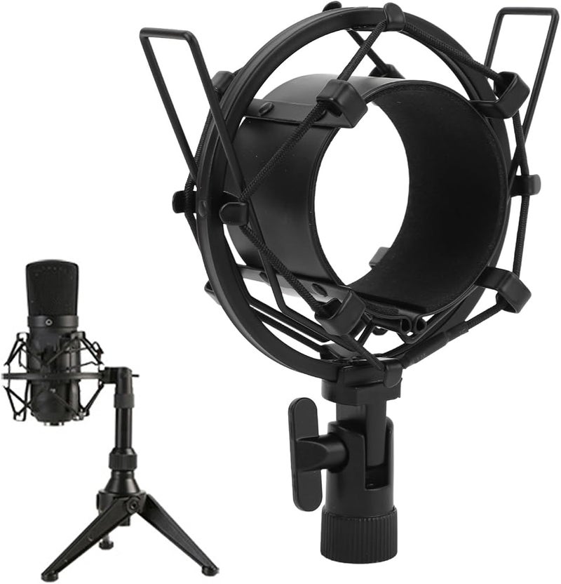 Ashata Anti-Vibration Microphone Shock Mount for Studio Mics, Soft Pad Aluminum Alloy Mount 55-65mm Diameter - Image 1