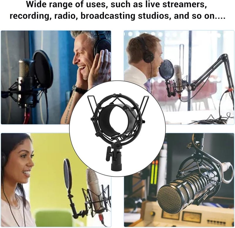 Ashata Anti-Vibration Microphone Shock Mount for Studio Mics, Soft Pad Aluminum Alloy Mount 55-65mm Diameter - Image 5