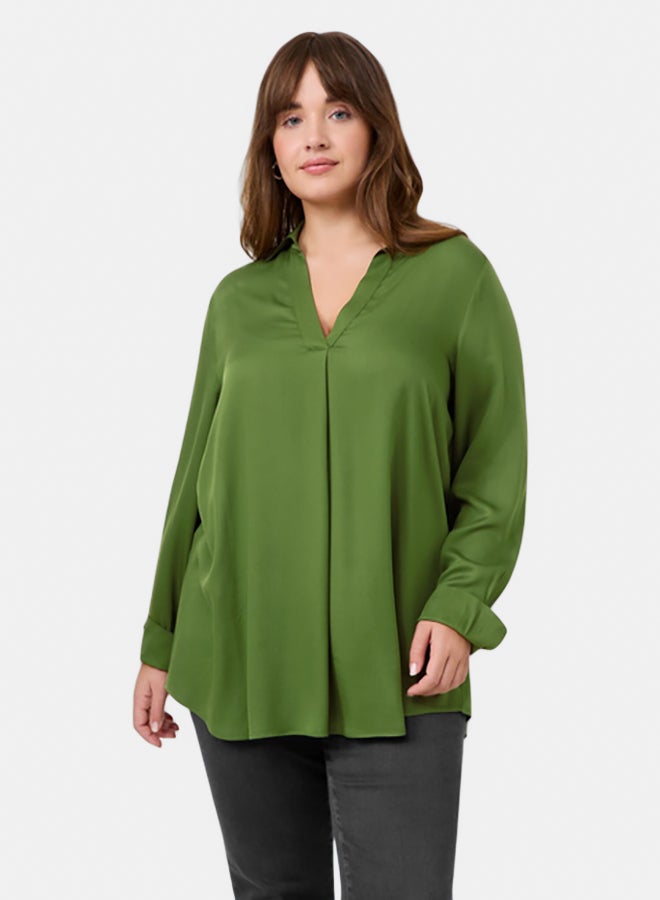 GERRY WEBER Long Sleeve Blouse With A V-Neckline - Image 1
