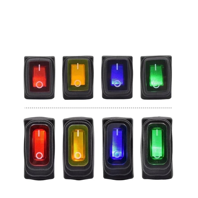 KCD3 28x10 مفتاح متأرجح مضيء بالضوء الأحمر 220 فولت 12 فولت SPST تشغيل/إيقاف لوحة قيادة السيارة قارب بحري - Image 2