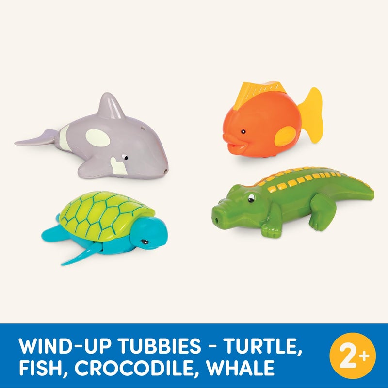 Battat â€“ Paddling Bath Toys â€“ 4 â€“ Pack Tub Animals â€“ Water & Beach â€“ 2+ Years â€“ Wind â€“ Up Tubbies â€“ Turtle, Fish, Crocodile, Whale - Image 5