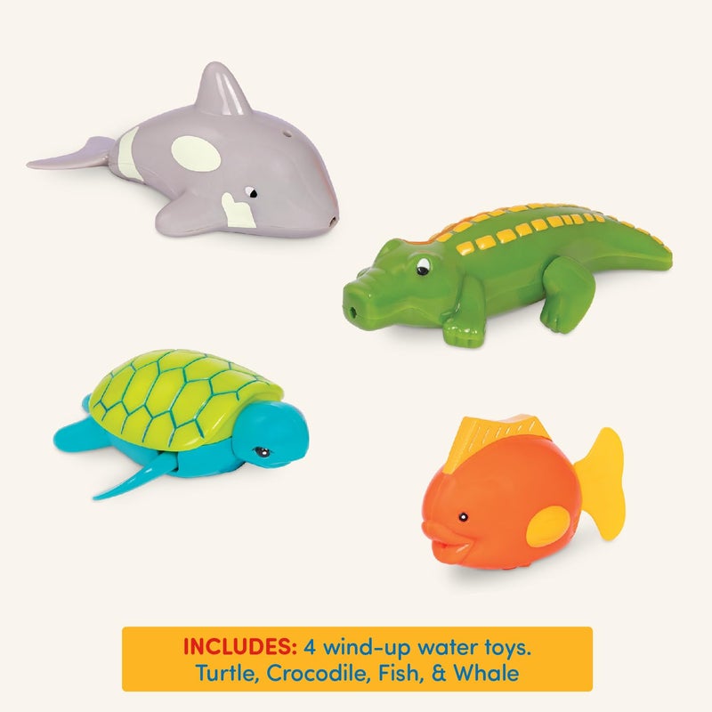 Battat â€“ Paddling Bath Toys â€“ 4 â€“ Pack Tub Animals â€“ Water & Beach â€“ 2+ Years â€“ Wind â€“ Up Tubbies â€“ Turtle, Fish, Crocodile, Whale - Image 4