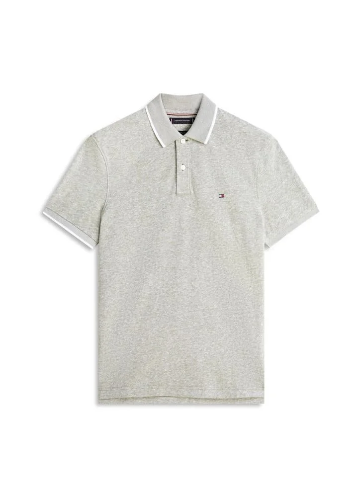 TOMMY HILFIGER  Regular Fit Pique Polo Shirt With Linen for Men | Best Price UAE