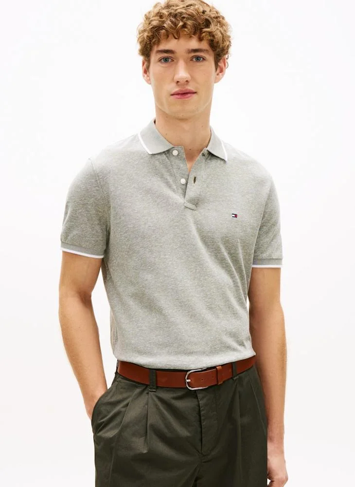 TOMMY HILFIGER  Regular Fit Pique Polo Shirt With Linen for Men | Best Price UAE