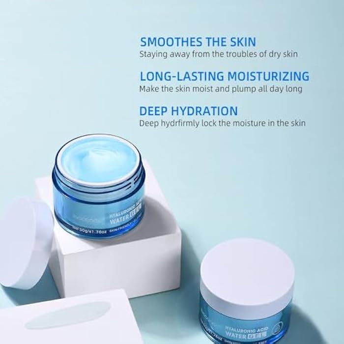 SHEEPFLY Hydro Boost Hyaluronic Acid Moisturizing Water Gel, Face Moisturizer for Oil Skin, Lightweight and Long lasting Moisturizer-1.76Oz (blue) - Image 4