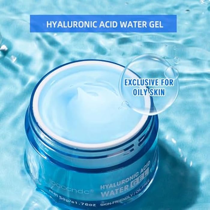 SHEEPFLY Hydro Boost Hyaluronic Acid Moisturizing Water Gel, Face Moisturizer for Oil Skin, Lightweight and Long lasting Moisturizer-1.76Oz (blue) - Image 2
