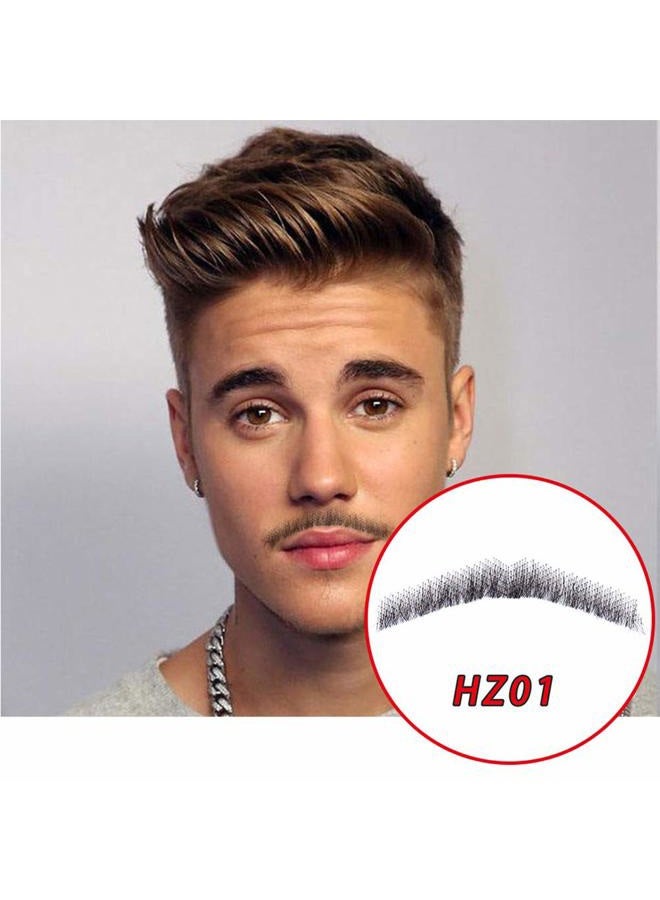 CliCling One Pair Men's Fake Face Beard 100% Handtied Human Hair False Beards Black Color - Image 4