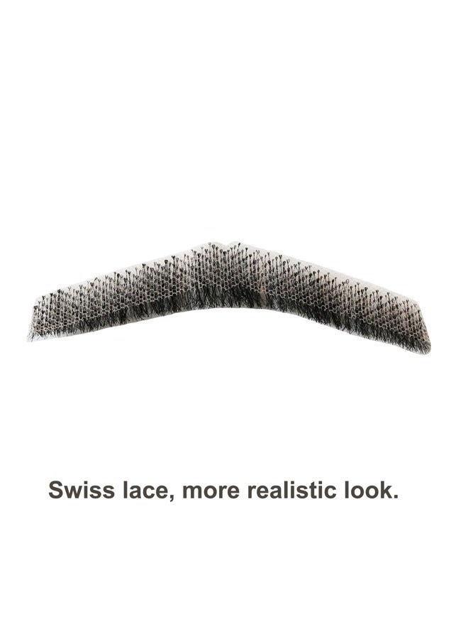 CliCling One Pair Men's Fake Face Beard 100% Handtied Human Hair False Beards Black Color - Image 5