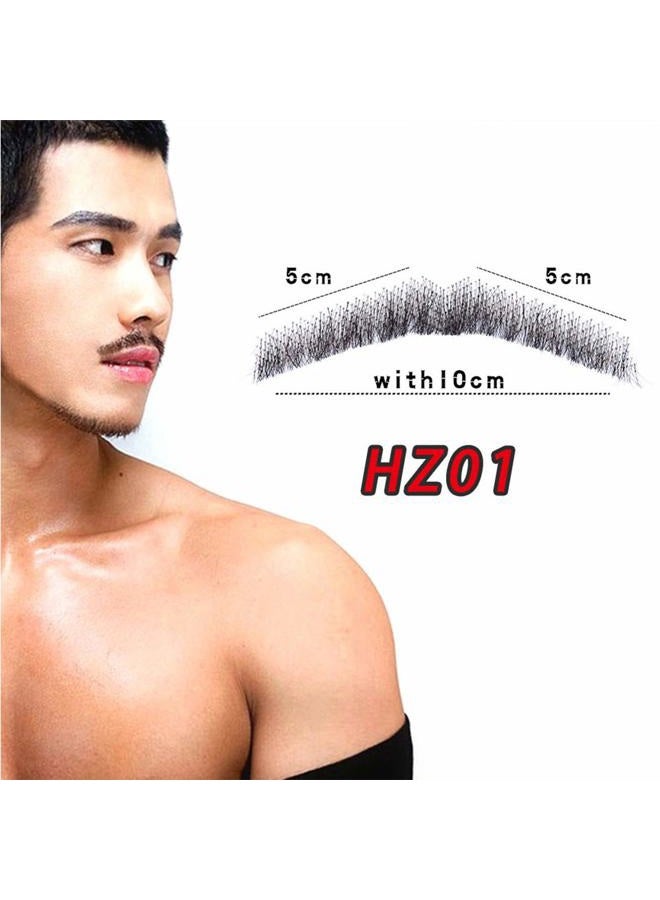 CliCling One Pair Men's Fake Face Beard 100% Handtied Human Hair False Beards Black Color - Image 2