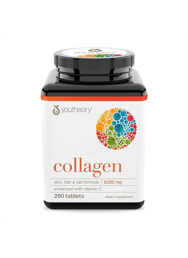 youtheory - Collagen with Vitamin C, Advanced Hydrolyzed Formula for Optimal Absorption, Skin, Hair, Nails and Joint Support, 290 Supplements - Image 1