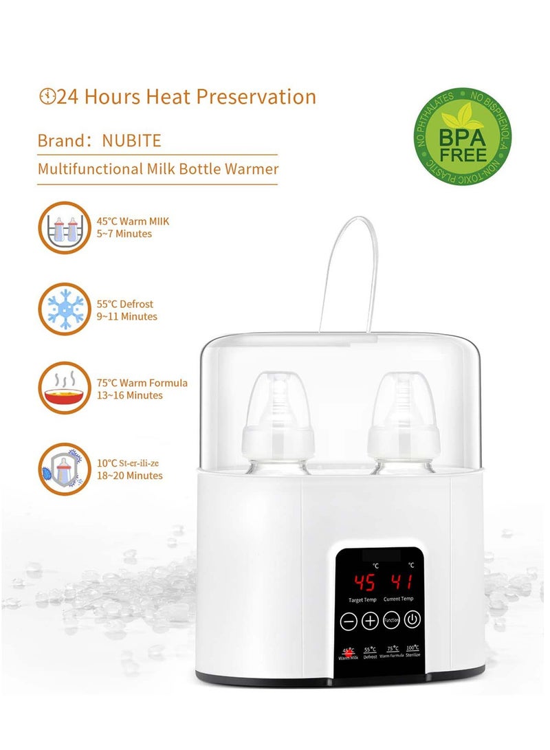 Fast Baby Bottle Warmer with 24,Hour Constant Mode, Food Heater and Defrost Function, Timer and LCD Display for Accurate Temperature Control - Image 2
