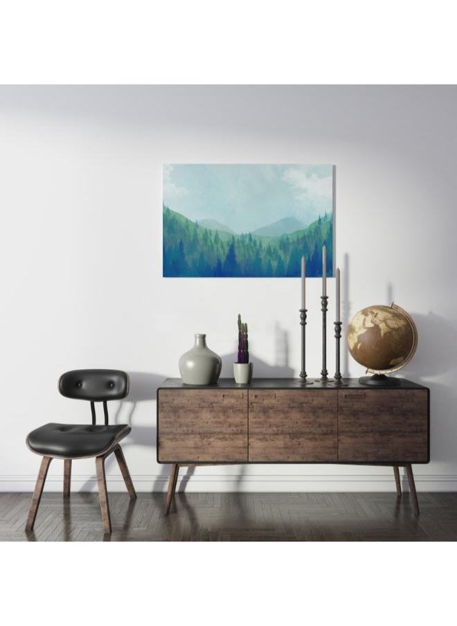 Home Gallery Foggy Mountain Forest Landscape Printed canvas wall art 90x80  - Image 4