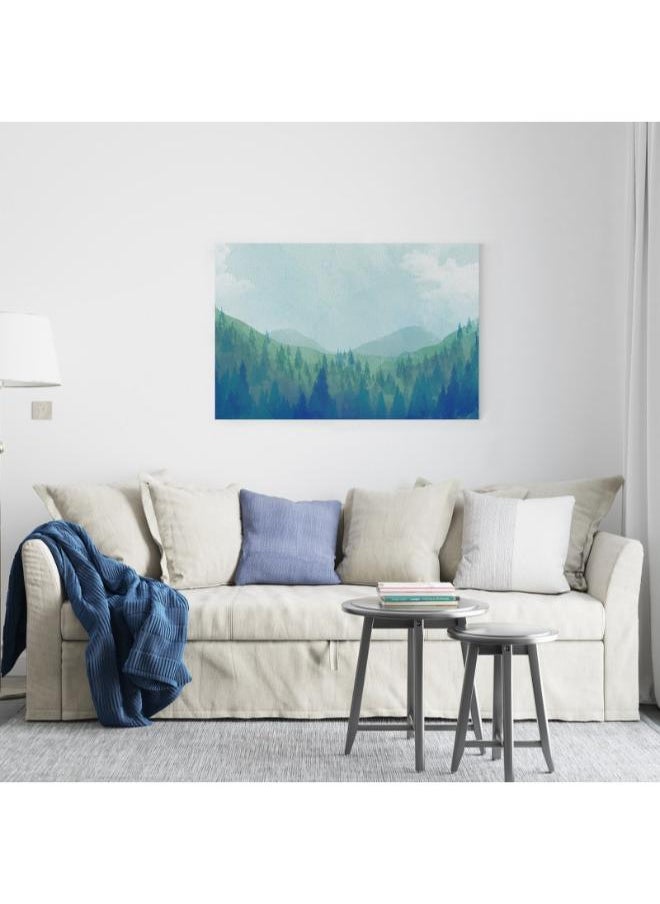 Home Gallery Foggy Mountain Forest Landscape Printed canvas wall art 90x80  - Image 3