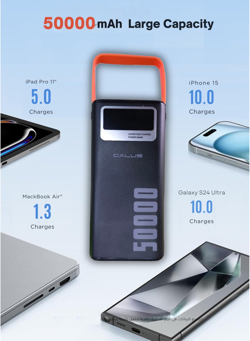 CALUS 50000 mAh Power Bank Portable Charger USB Type C Battery Pack 22.5W Fast Charging Compatible with iPhone 16 15 14 13 Pro Max Samsung Galaxy Z Fold 6 S24 S23 S22 S21 Ultra Apple Watch Airpods iPad  - Image 3