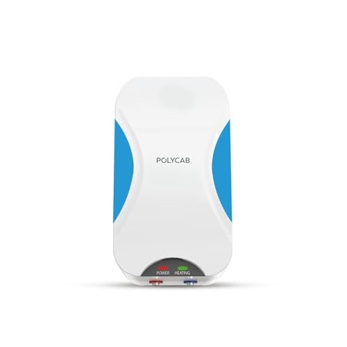 Polycab Intenso 3 litre, 3KW Electric Instant Geyser (Water Heater) For Home, Bathroom | Efficient Heating Element | Enhanced Safety Measures| 5 years tank & 2 years product warranty【White Blue】 - Image 1